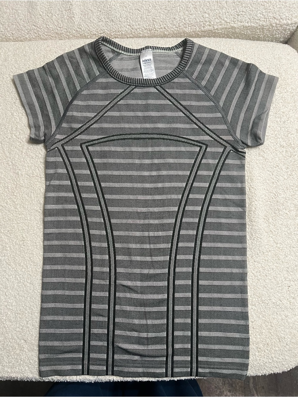 Ivivva by lululemon Striped Grey Crewneck Activie Top